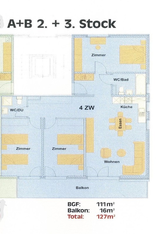 Appartementhaus LEES, sehr grosse 4.5-Zimmerwohnung an ruhiger Lage, grosser Sdbalkon mit wunderschner Aussicht 4