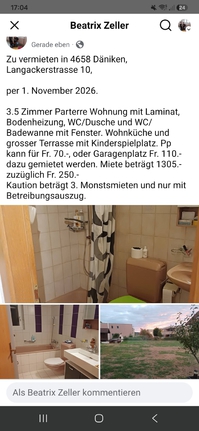 3.5 Zimmer EG Wohnung mit grosser Terrasse und Kinderspielplatz 3.5 Zimmer EG Wohnung mit grosser Terrasse und Kinderspielplatz